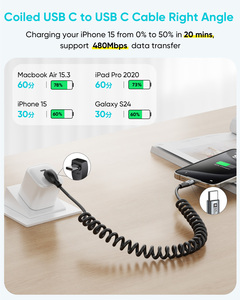 Ready to Ship CE Certified SUNGUY 60W USB C Fast Charging Cable Retractable Data Cable for Mobile Phone Laptop Car - Product Image 4