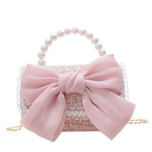 2025 nuova borsa Vintage per bambini per bambine carina principessa piccola borsa a tracolla con fiocco - Product Image 5