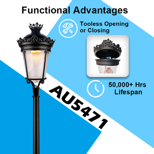Lámpara de Pared Exterior LED Dorada de Aluminio, Estilo Palacio <span class=keywords><strong>Real</strong></span> Vintage, IK10, IP66 Impermeable, para Patio de Villa - Product Image 3