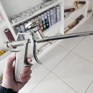 Pistola de calafateo de espuma de poliuretano de aleación de aluminio para calafateo de puertas y ventanas