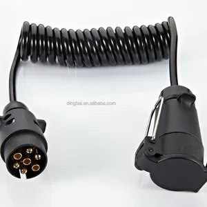 7-polige Auto-Spiral kabel für LKW-Anhänger Elektrisches Feder kabel