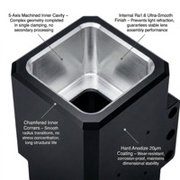 Boîtier optique en alliage d'aluminium de précision CNC OEM, anodisé à faible réflexion pour usinage, boîtier multi-cavités pour caméra de spectroscopie