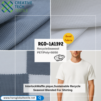 RCO-1A1392 laine durable comme la laine de mer tricot gaufré Texture infrarouge lointain chaud à manches longues T-Shirt tissu 245GSM
