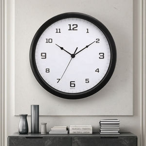 カスタマイズ可能な電子式静音北欧風装飾壁掛け時計、アラビア数字、小型三針、24時間表示、リビングルーム用 - Product Image 5