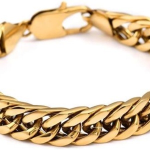 Cadena de Oro para Hombre de Acero Inoxidable, Estilo Cubano, Redonda, Tipo Brazalete - Product Image 4