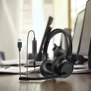 Omfox Qualcomm ชุดหูฟังโทรศัพท์ครอบหู, สองด้านตัดเสียงรบกวน ENC BT 5.5 IPX-3กันน้ำสำหรับสำนักงานธุรกิจลูกค้า - Product Image 5