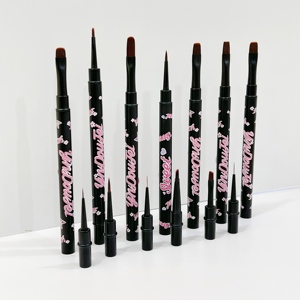 Ensemble de pinceaux à ongles double tête avec support métallique, pinceau professionnel double usage pour manucure en salon et peinture UV Gel - Product Image 1
