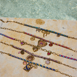 Conjunto de Collar con Colgante de Moda, Acero Inoxidable, Dijes Florales en Forma de Corazón, Joyería Multicolor para Mujer - Product Image 3