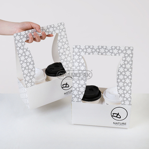 Customized <strong>Paper</strong> <strong>Cup</strong> Holder <strong>2</strong>/4/6 Coffee <strong>Paper</strong> <strong>Cup</strong> Kraft Holder Take Away Carrier - Product Image 3