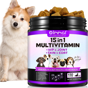 Complément alimentaire multivitaminé pour animaux de compagnie 15 en 1, sous forme de bouchées molles, pour soutenir la santé des hanches et des articulations des chiens - Product Image 2