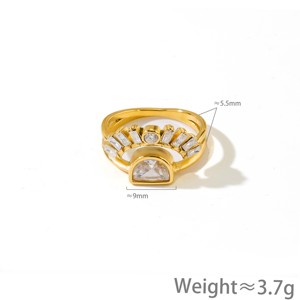 แหวนสองสีทอง & สีเงินดวงอาทิตย์ & ดวงจันทร์คู่แหวนเพทาย-แสงหรูหราเครื่องประดับย้อนยุคสำหรับการเดินทางทุกวัน - Product Image 6