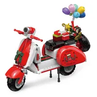 थोक मोटरसाइकिल खिलौने क्रिसमस प्लास्टिक बिल्डिंग ब्लॉक्स बच्चों के लिए सेट उपहार