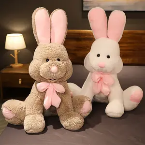 Großhandel Riesen Kuscheltiere Fluffy Cute Large Size Langohr Grau Weiß Gefüllte Plüsch Hase Kaninchen Spielzeug