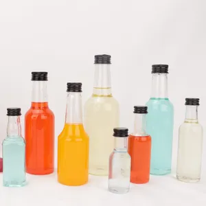 25ml 50ml 60ml 150ml 250ml Clear Liquid Proben flaschen Saft getränke flasche Wein Plastik flasche mit schwarzem Deckel