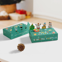 Boîte cadeau de Noël en carton rigide recyclable imprimée sur mesure, boîte en papier festive, design arbre de Noël, pour les fêtes
