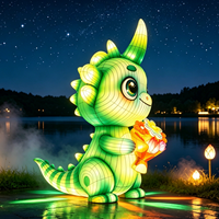 Meistverkaufte Q-Version Kleiner Drachen-Laterne für Diwali Abschlussfeier Wasserdichte Outdoor-Familienlaterne für Parks Gärten Aktivitäten