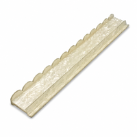 Support de Mahjong en Acrylique Couleur Crème Ivoire Nacré Personnalisé en Usine, Bord Festonné, Règle Poussoir 2-en-1