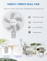 Ventilateurs muraux oscillants de haute qualité pour salle de bain, électriques, avec commande, pour usage domestique, en plastique
