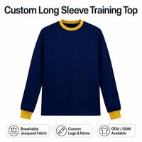 Camiseta de Fútbol de Manga Larga Sublimada Personalizada con Nombre y Número para Aficionados al Fútbol, Gran Venta
