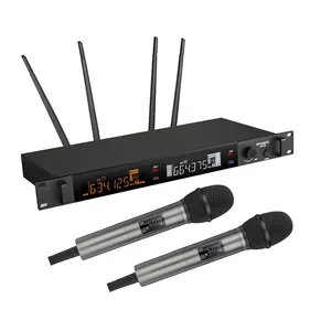 2023 The lowest Price Professional UHF Universal 2 Channel Wireless Handheld Microphone with Receiver