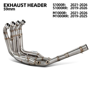 Tubo de <span class=keywords><strong>escape</strong></span> deslizable para BMW S1000RR 2019-2024 S1000R 2021-2024, tubo de conexión delantero de acero inoxidable para modificación de <span class=keywords><strong>escape</strong></span> de motocicleta, línea de interfaz de 60 mm - Product Image 1