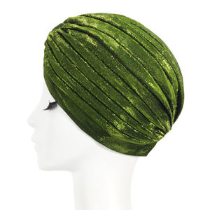 หมวกผ้าโพกหัวมีจีบผู้หญิง,17สีแวววาวหมวกคีโมผ้าโพกศีรษะผ้าคลุมศีรษะ - Product Image 1