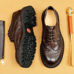 Chaussures de mariage pour hommes en cuir véritable italien haut de gamme, imperméables, style Oxford, faites à la main, avec amorti et antidérapantes - Product Image 5