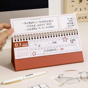 Calendario de escritorio personalizado de papel Horizontal rectangular 2026, reloj autodisciplina, Nota de registro, mesa de Color personalizada de diseño Simple fresco - Product Image 2