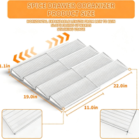 Organisateur de tiroir à épices extensible, plateau à épices incliné en acrylique transparent pour le rangement des pots d'assaisonnements de cuisine