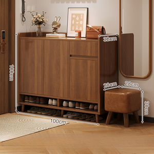 <span class=keywords><strong>Mueble</strong></span> <span class=keywords><strong>Zapatero</strong></span> de Madera Maciza de Estilo <span class=keywords><strong>Moderno</strong></span> para Entrada, con Almacenamiento Multifuncional Apilable, para Apartamentos y Hoteles - Product Image 5