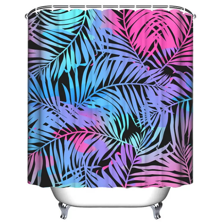 Pero patrones de diseño personalizado tropical mandala tela de poliéster de bañera y ducha cortina de baño