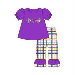 Preventa de Ropa Infantil para Mardi Gras, Diseños de Camisetas, Pantalones Deportivos, Leggings, Conjuntos de 2 Piezas para Hermanos - Product Image 3
