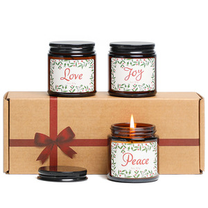 Venta al por mayor de aroma aromático hecho a mano café grande Etiqueta Privada 3 tres mechas cera perfumada boda favores velas - Product Image 6