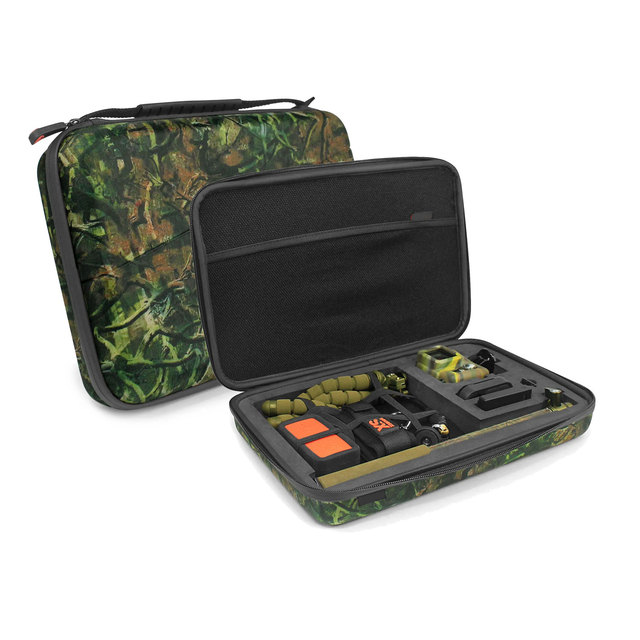 OEM Custom Eco-Friendly Large Soft Camouflage Hard Eva Case with Pre-Cut Foam Inlay Waterproof GoPro Camera Models Bag