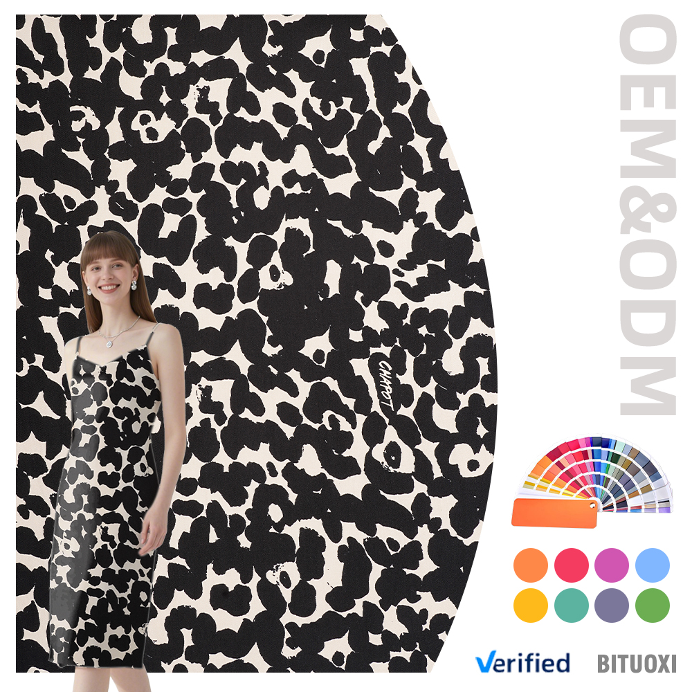 High Quality Organic Printed 48% Viscose 52% Rayon Lightweight Woven Fabric for Shirts Pants Dresses Suits Competitive Price