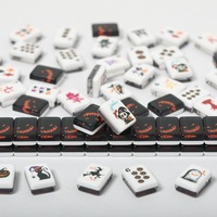Jeu de Mahjong Américain en Acrylique Double Couche à Motif Citrouille d'Halloween – Le Jeu de Mahjong Décontracté et Tendance des Réseaux Sociaux