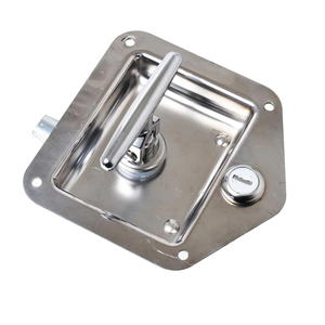 กลอนล็อคแบบพับได้ติดตั้งในกล่องเครื่องมือ พร้อมกุญแจ 2 ดอก สำหรับรถกระบะ ผลิตจากสแตนเลสเกรด 1 ANSI ชุบโครเมียมเงา แข็งแรง ปลอดภัย - Product Image 3