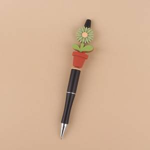 Pot de fleurs en silicone DIY créatif fait main motif dessin animé, colle pour implants dentaires, stylo d'écriture en plastique coloré - Product Image 6