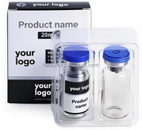 Boîte en papier personnalisée avec insert en blister PET et étiquette personnalisée pour flacon en verre de 3 ml, 5 ml, 10 ml, emballage cosmétique