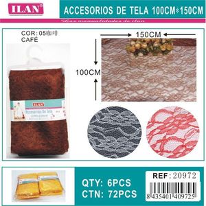 Accessori in tessuto di pizzo Ilan 100 cm x 150 cm colore caffè per lavori artigianali - Product Image 1