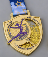 Médaille personnalisée en métal pour le sport, design or, argent, cuivre, pour course, danse, avec effet sable mouvant