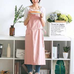 Tablier de cuisine personnalisé en lin pour adultes, tablier de barista, tablier pour enfants, tablier de cuisine coréen en coton naturel - Product Image 3