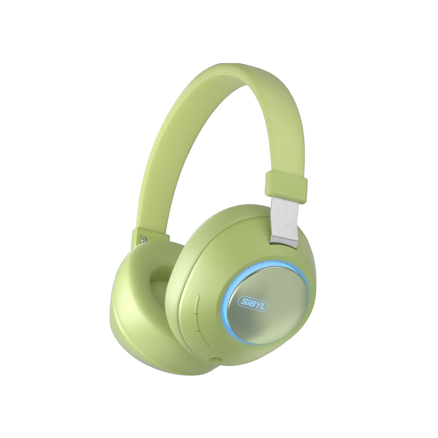 Sibyl Headphone Bluetooth nirkabel, Headset Bluetooth nirkabel ANC penghilang kebisingan aktif dengan Mic dan lampu