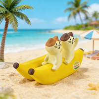 Porte-cartes de visite mignon en forme de chat banane - Cadeau créatif pour les couples et les amis - Article décoratif compact pour le bureau et la maison
