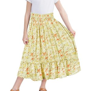 Gonne Lunghe a Vita Alta con Volant per Ragazze, Design Stampati, Gonne Alla Moda e Traspiranti per Bambine - Product Image 6