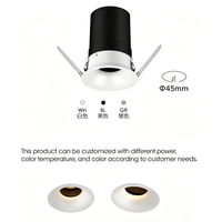 Spot encastré à cadre ultra-fin 45 mm, 12W, CRI95, anti-éblouissement profond, pour magasin, hôtel, musée (non inclus dans le prix)