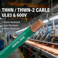 Cable Eléctrico UL83 de Cobre Puro con Aislamiento de PVC para Calefacción THHN/THWN-2 Tamaños 3/0-14/12/10/8/6/4/3/0/0 AWG
