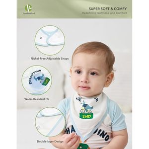 Baberos para bebé BambooBud, paquete de 3, baberos tipo bandana, impermeables, unisex, para recién nacidos, niños y niñas - Product Image 2