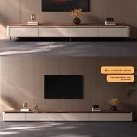 Meuble de sol carré en bois massif de style italien pour petit appartement, couleur noyer, meuble TV avec espace de rangement, table basse