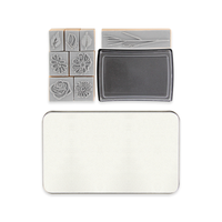 Jeu de timbres en bois personnalisés pour enfants, timbres en caoutchouc pour feuilles de fleurs, journal intime, scrapbooking, cadeaux de fantaisie avec boîte en métal